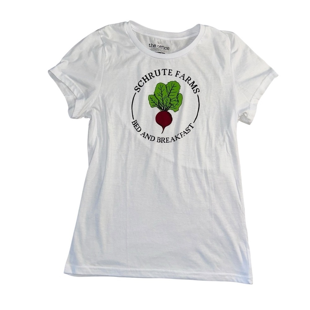 The Office Schrute Farms Dwight Fan Beets White Tee Women’s Size Large Funny